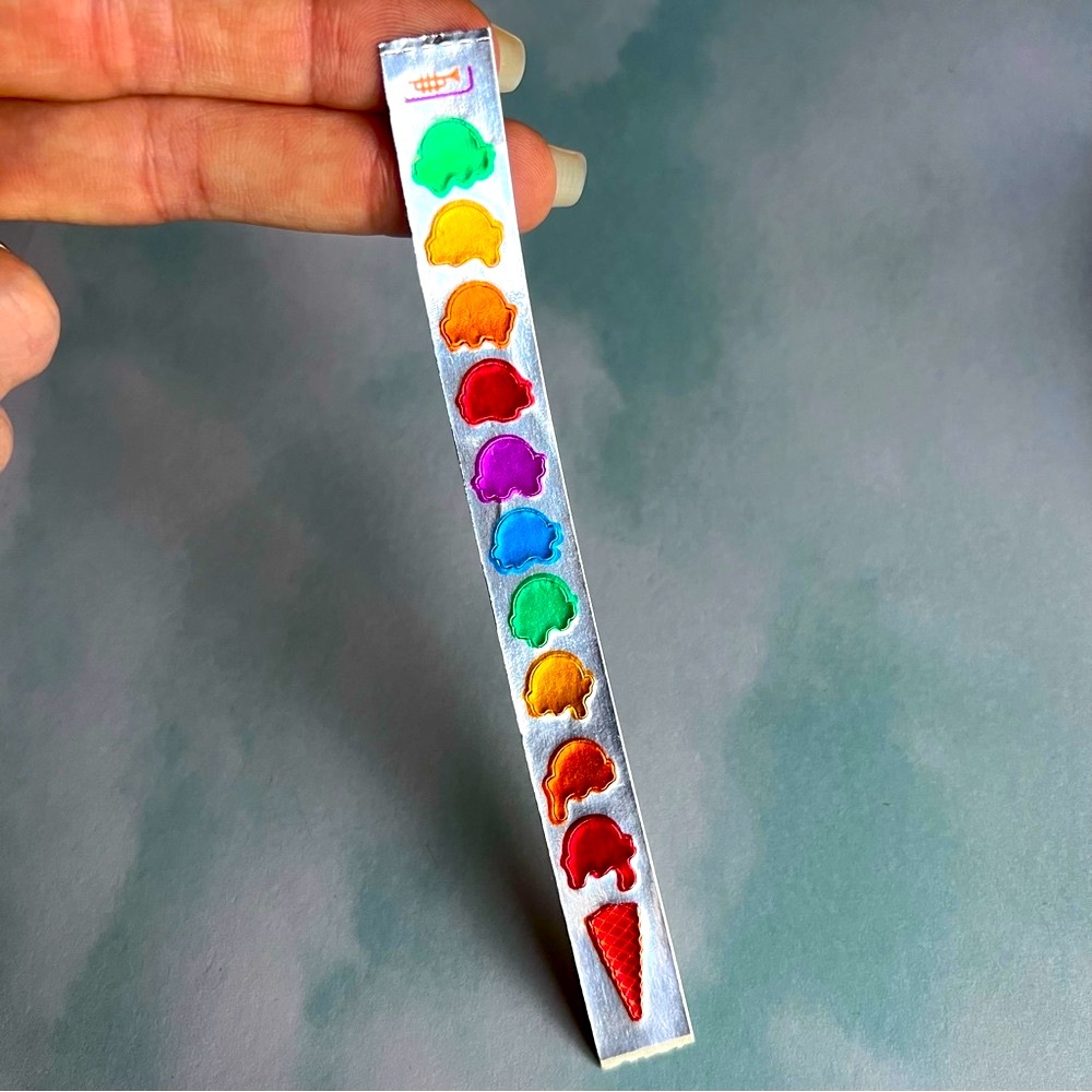 Super RARE 1983 Vintage toots FOIL Rainbow Cone Ice Cream Scoops Complete